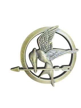Mockingjay Pin in Antique Gold Tone LJF Hunger Games